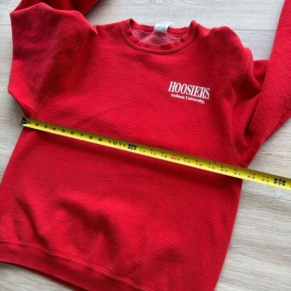 Indiana University Hoosiers Red Crewneck Sweatshirt Unisex M College VTG 90's - Picture 4 of 7